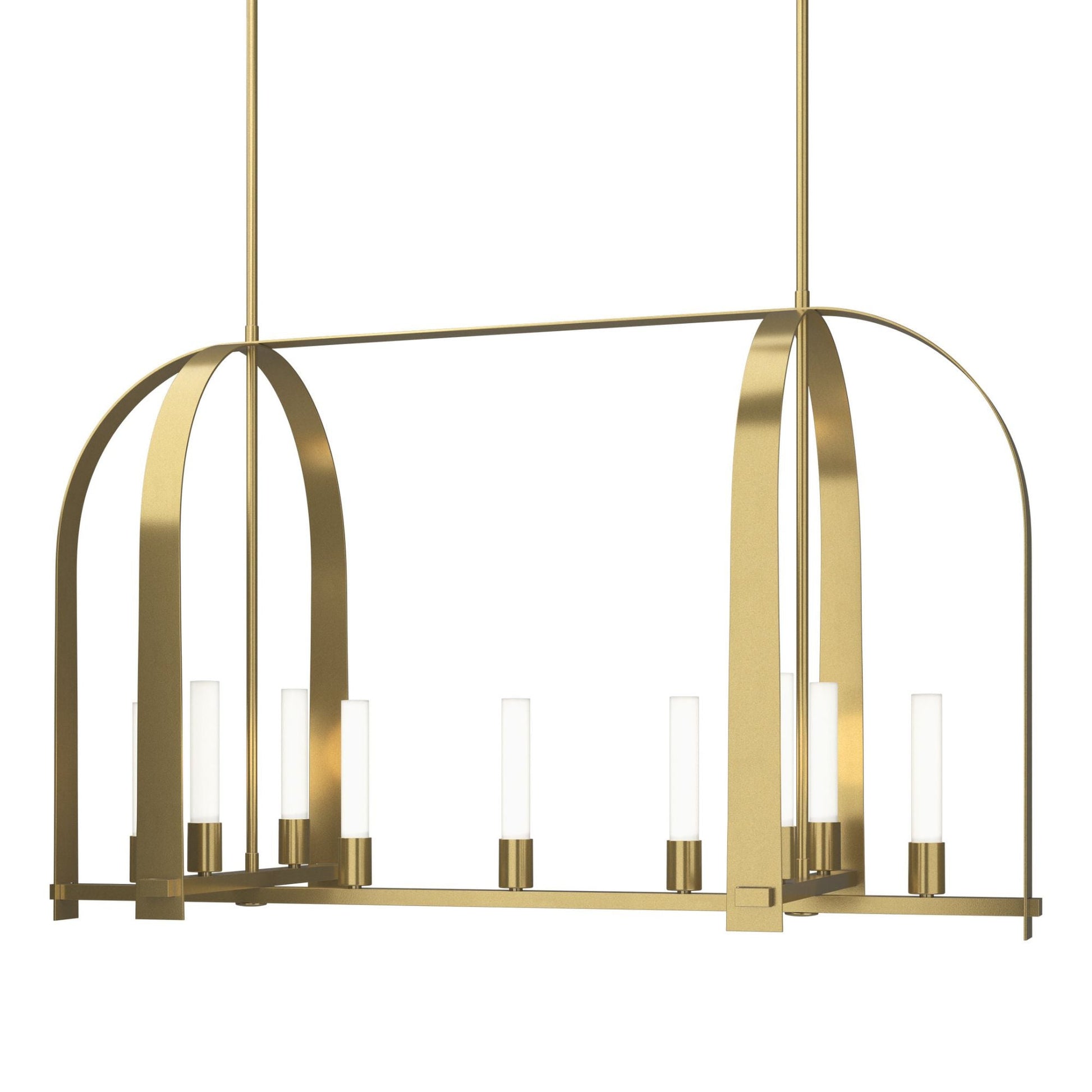 Triomphe 9-Light Linear Pendant 9-Light Frosted Glass (FD) in Modern Brass