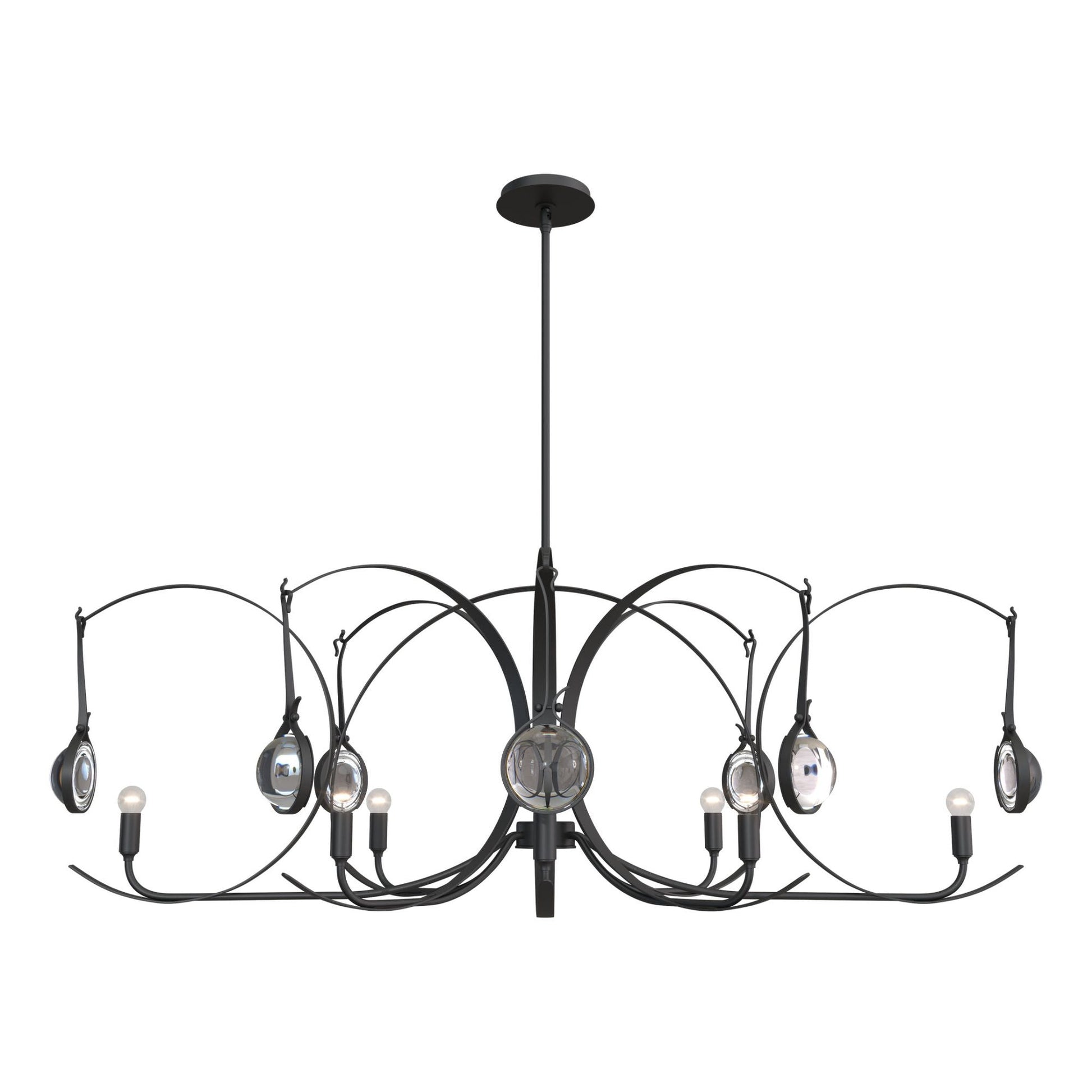 Optic 8-Light Oval Pendant 8-Light Black Accent Clear Glass (ZM) in Black