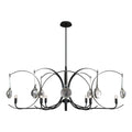 Optic 8-Light Oval Pendant 8-Light Sterling Accent Clear Glass (ZM) in Black
