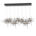 Tura 7-Light Seeded Glass Pendant 7-Light Seeded Clear Glass (II) in Dark Smoke