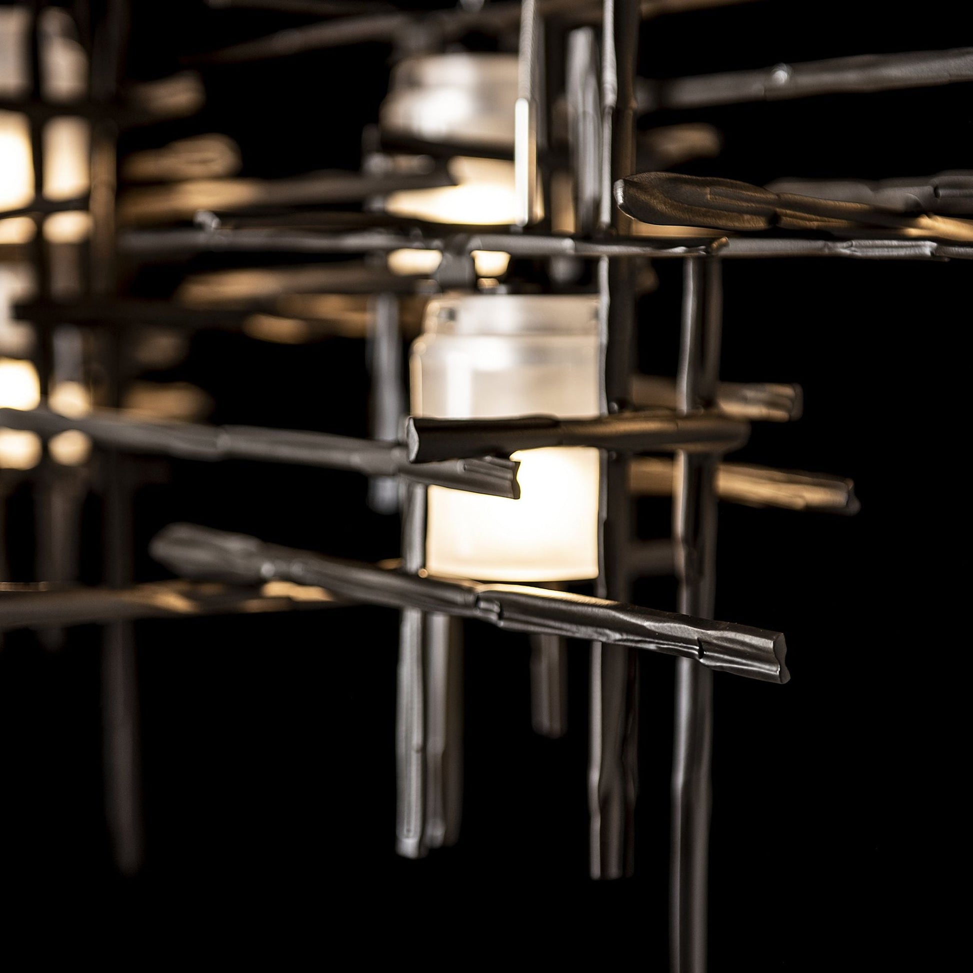 Tura 7-Light Frosted Glass Pendant 7-Light Cast Glass (YC) in Dark Smoke