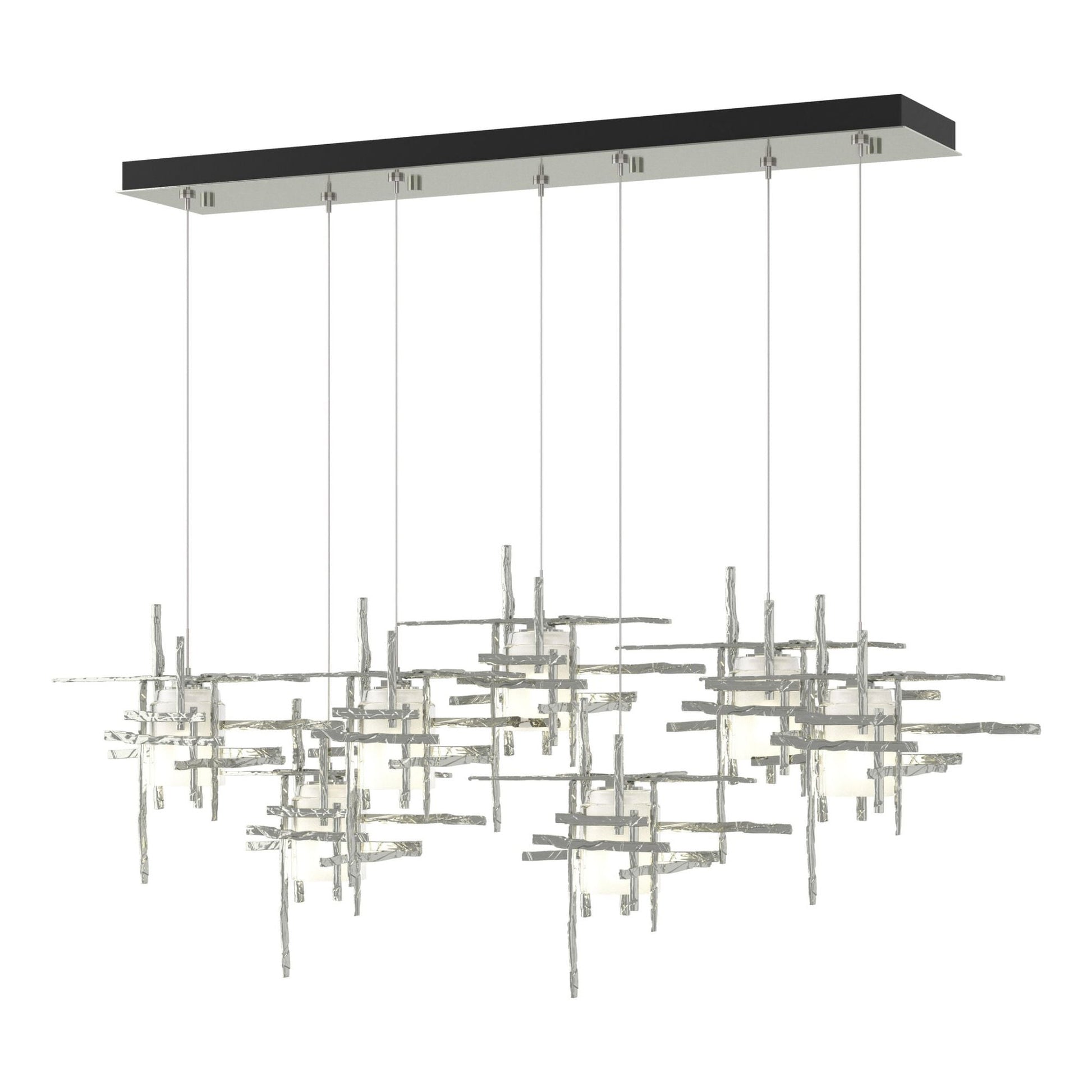 Tura 7-Light Frosted Glass Pendant 7-Light Cast Glass (YC) in Sterling
