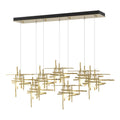 Tura 7-Light Frosted Glass Pendant 7-Light Cast Glass (YC) in Modern Brass