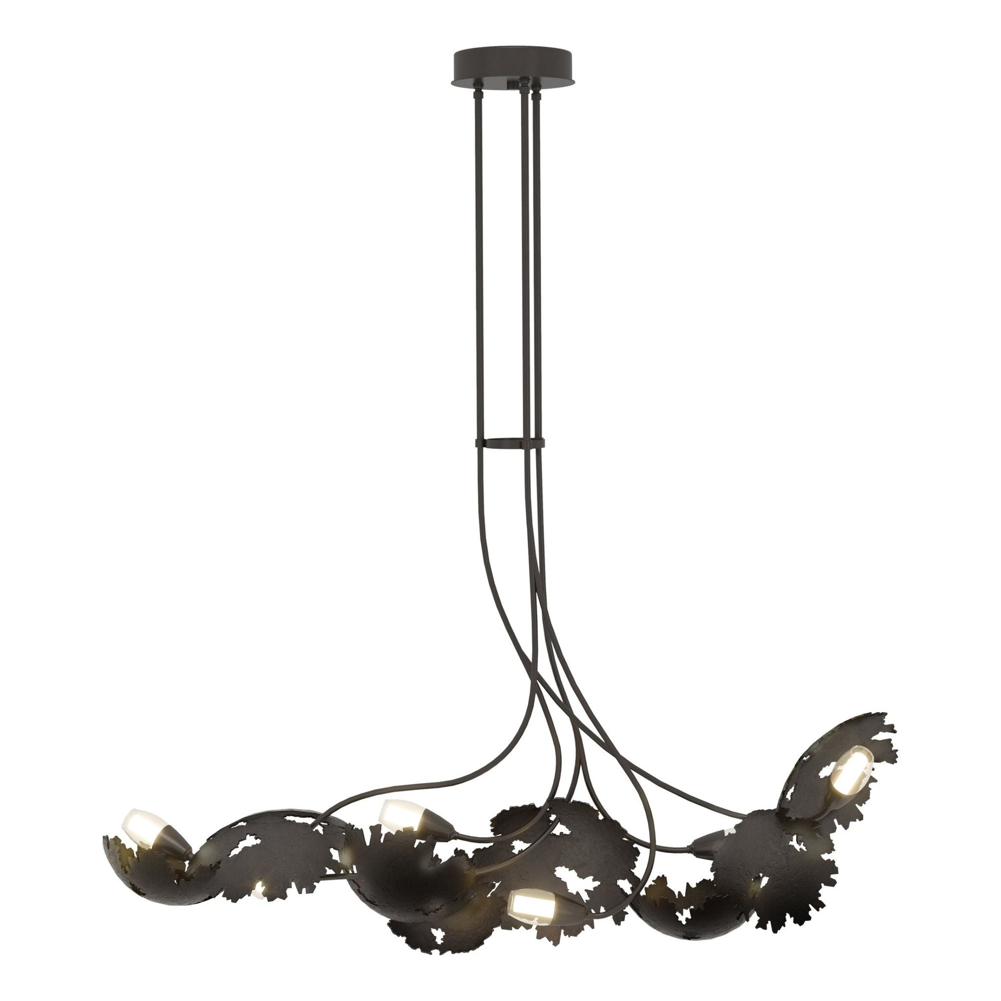 Pangea 6-Light Linear Pendant 6-Light Clear Glass with Frosted Diffuser (YE) in Oil Rubbed Bronze