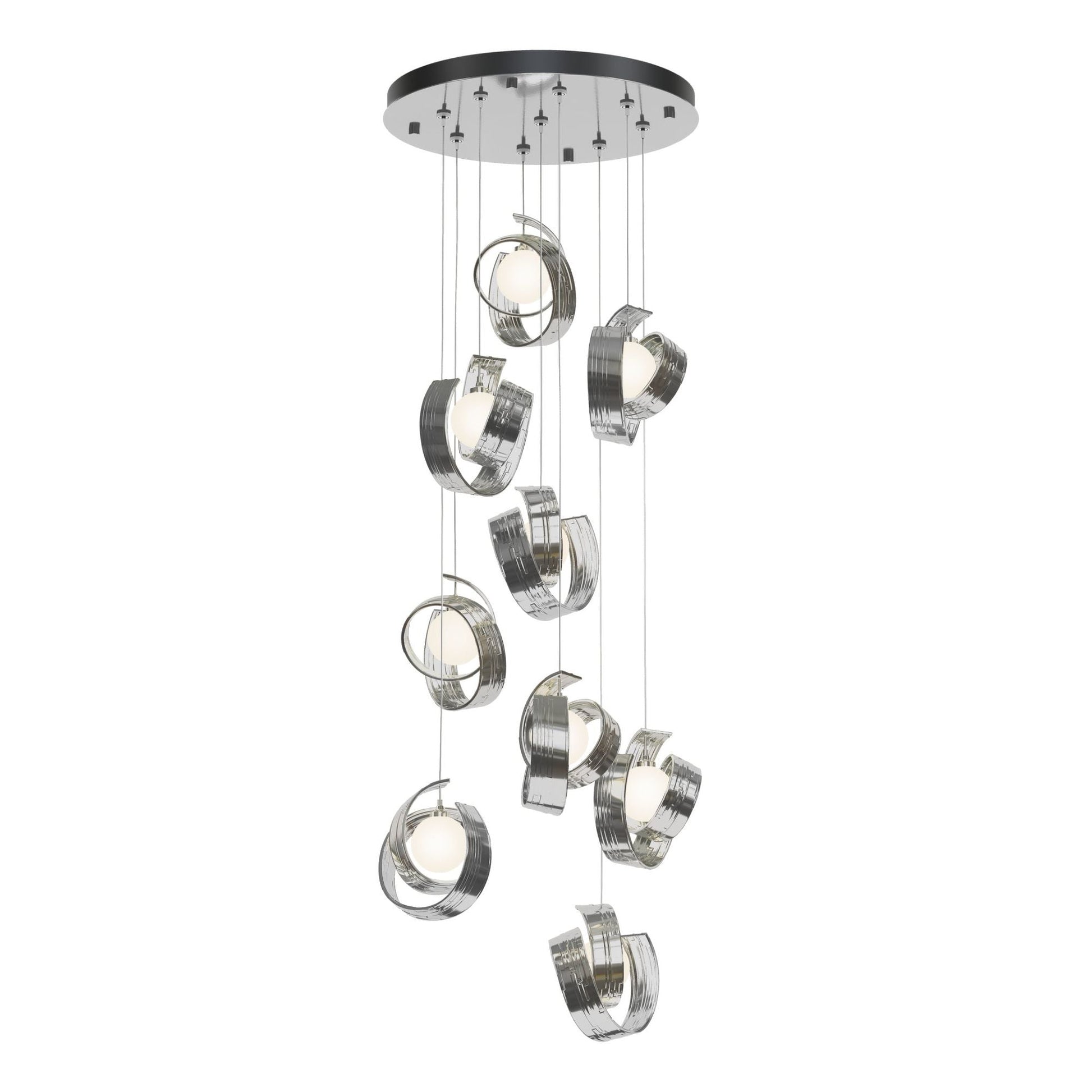 Riza 9-Light Pendant 9-Light Opal Glass (GG) in Sterling