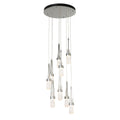 Link 9-Light Blown Glass Pendant 9-Light Clear Bubble Glass (YG) in Sterling