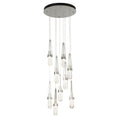 Link 9-Light Blown Glass Pendant 9-Light Clear Glass with White Threading (YJ) in Sterling