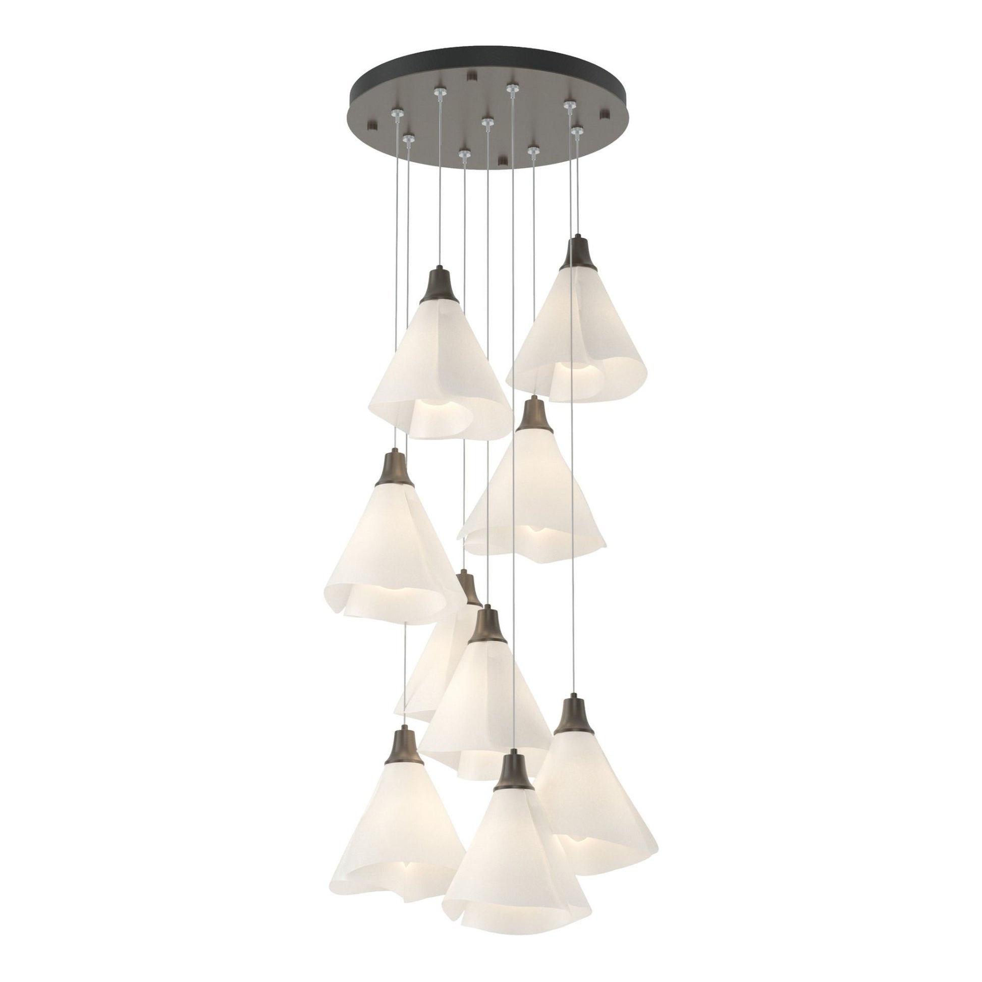 Mobius 9-Light Pendant 9-Light Spun Frost (SH) in Dark Smoke