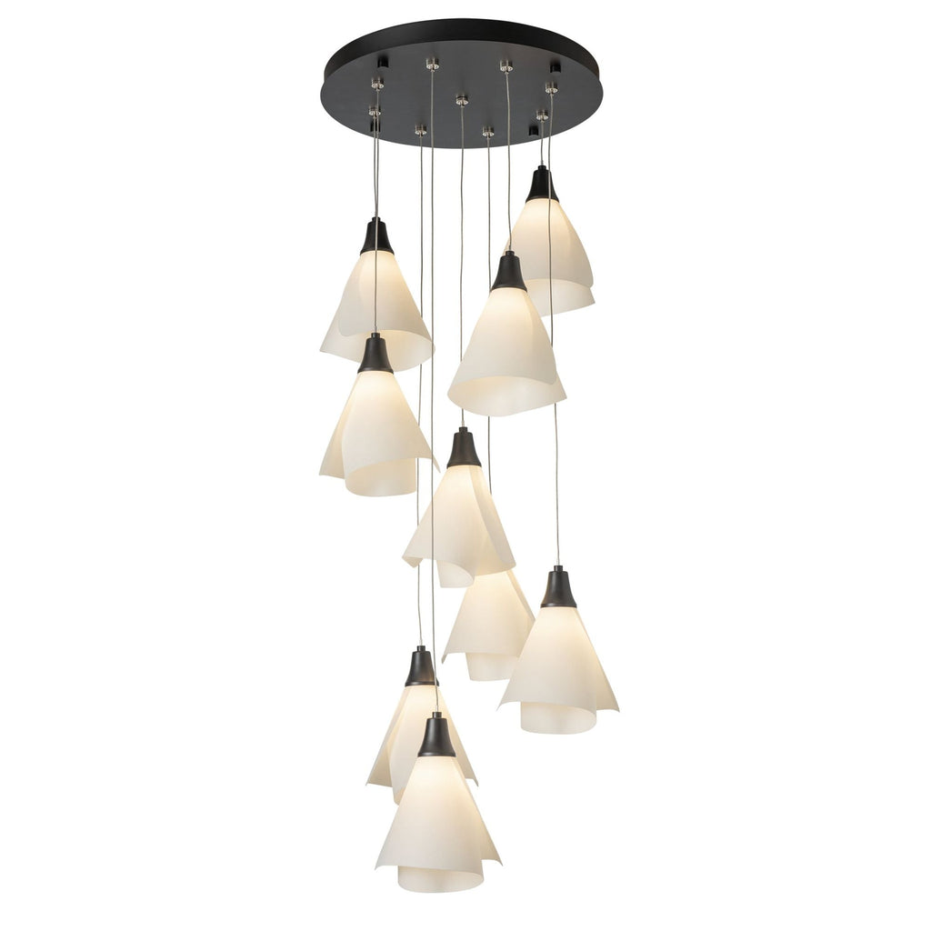 Mobius 9-Light Pendant 9-Light Spun Frost (SH) in Black