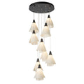 Mobius 9-Light Pendant 9-Light Spun Frost (SH) in Black