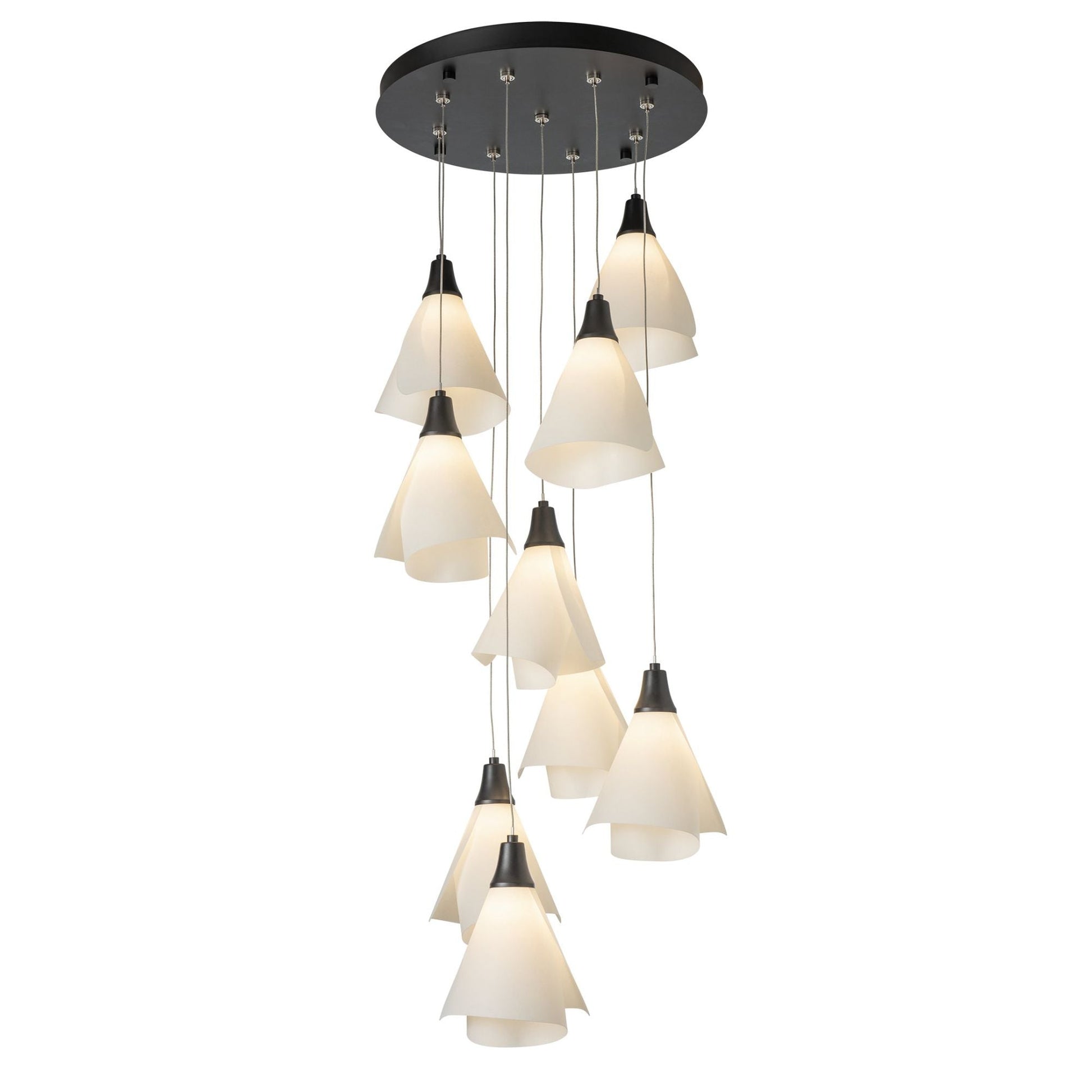 Mobius 9-Light Pendant 9-Light Spun Frost (SH) in Black