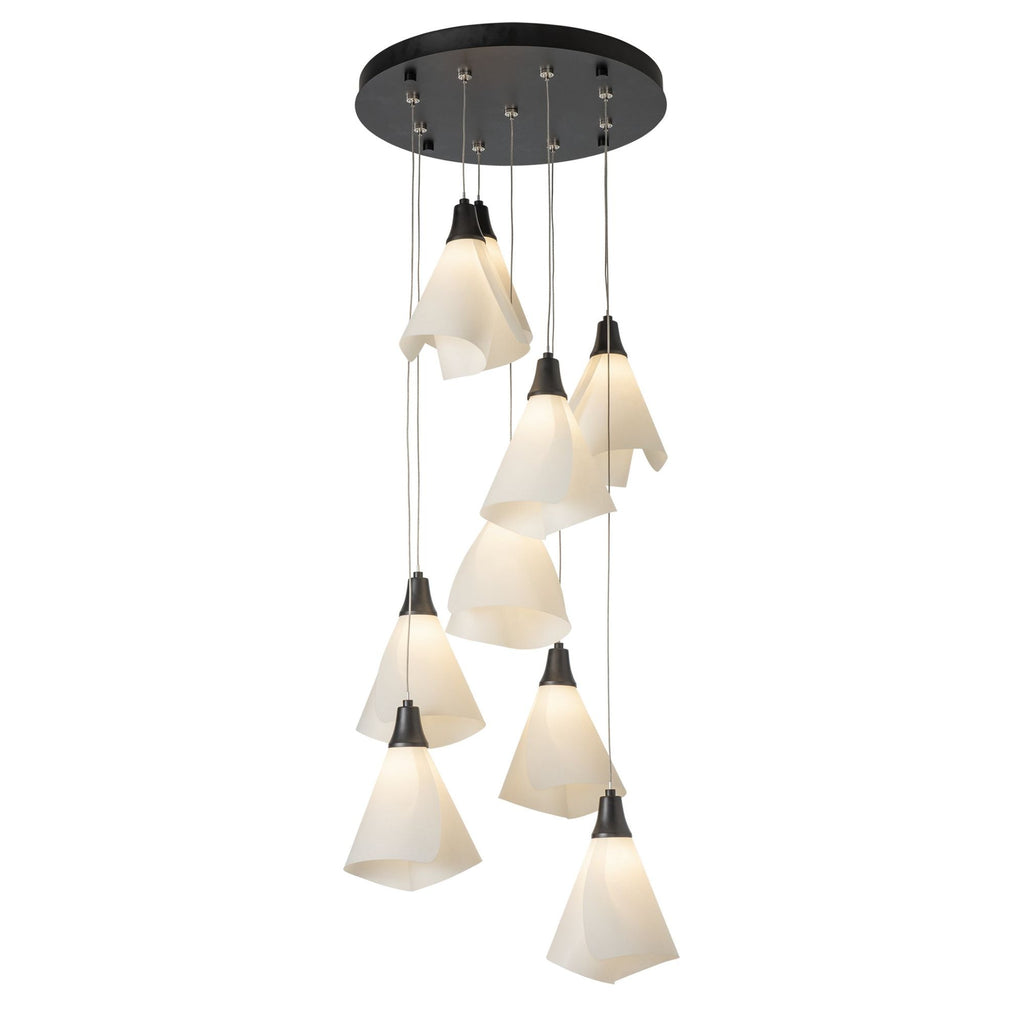 Mobius 9-Light Pendant 9-Light Spun Frost (SH) in Black