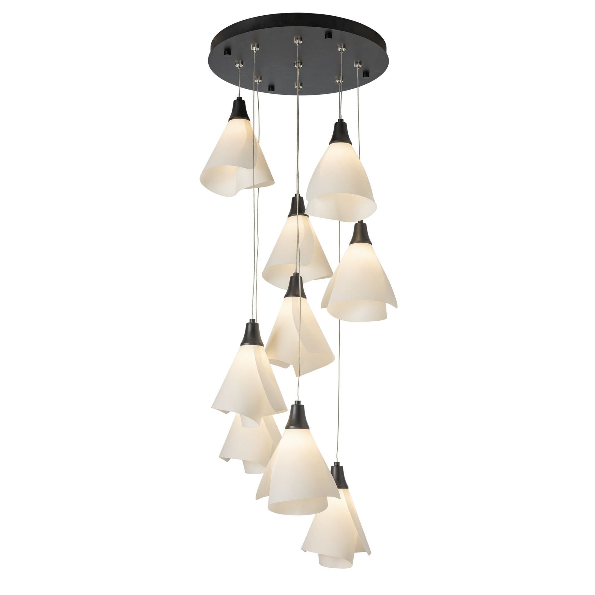 Mobius 9-Light Pendant 9-Light Spun Frost (SH) in Black