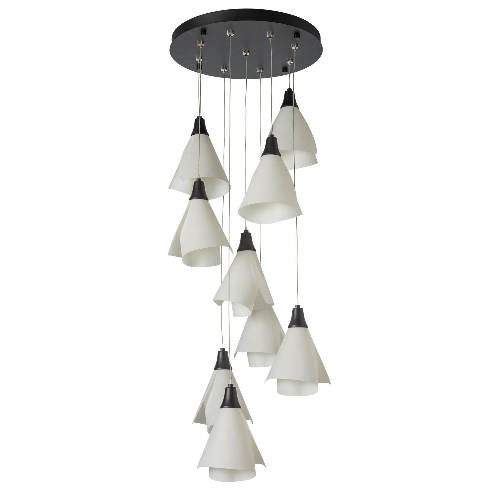 Mobius 9-Light Pendant 9-Light Spun Frost (SH) in Black