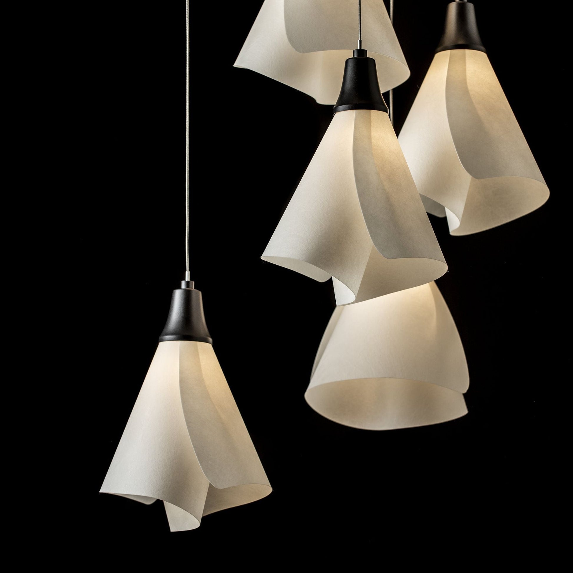 Mobius 9-Light Pendant 9-Light Spun Frost (SH) in Black