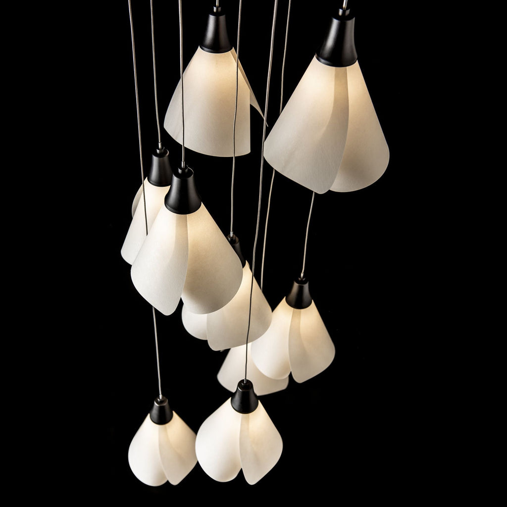 Mobius 9-Light Pendant 9-Light Spun Frost (SH) in Black