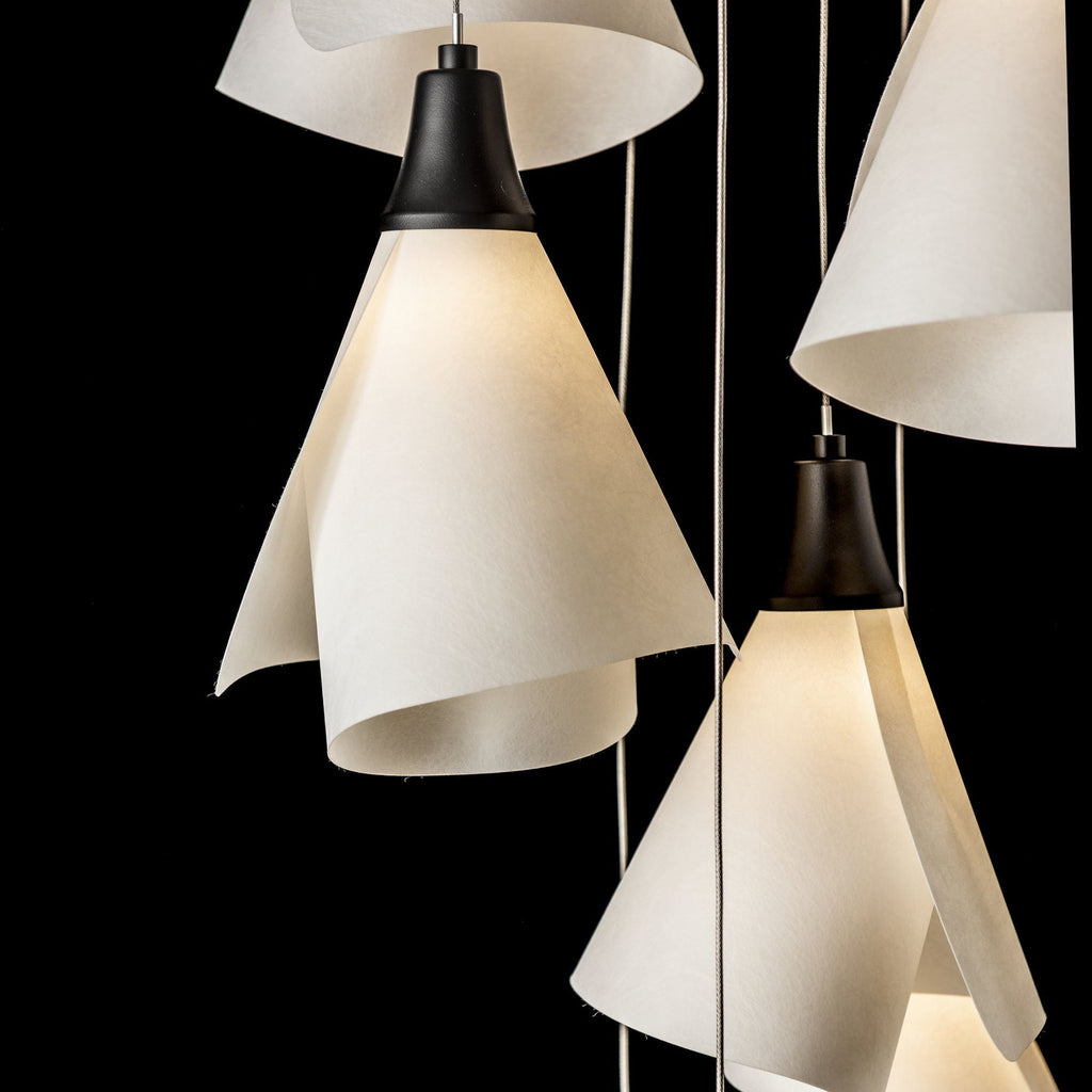 Mobius 9-Light Pendant 9-Light Spun Frost (SH) in Black