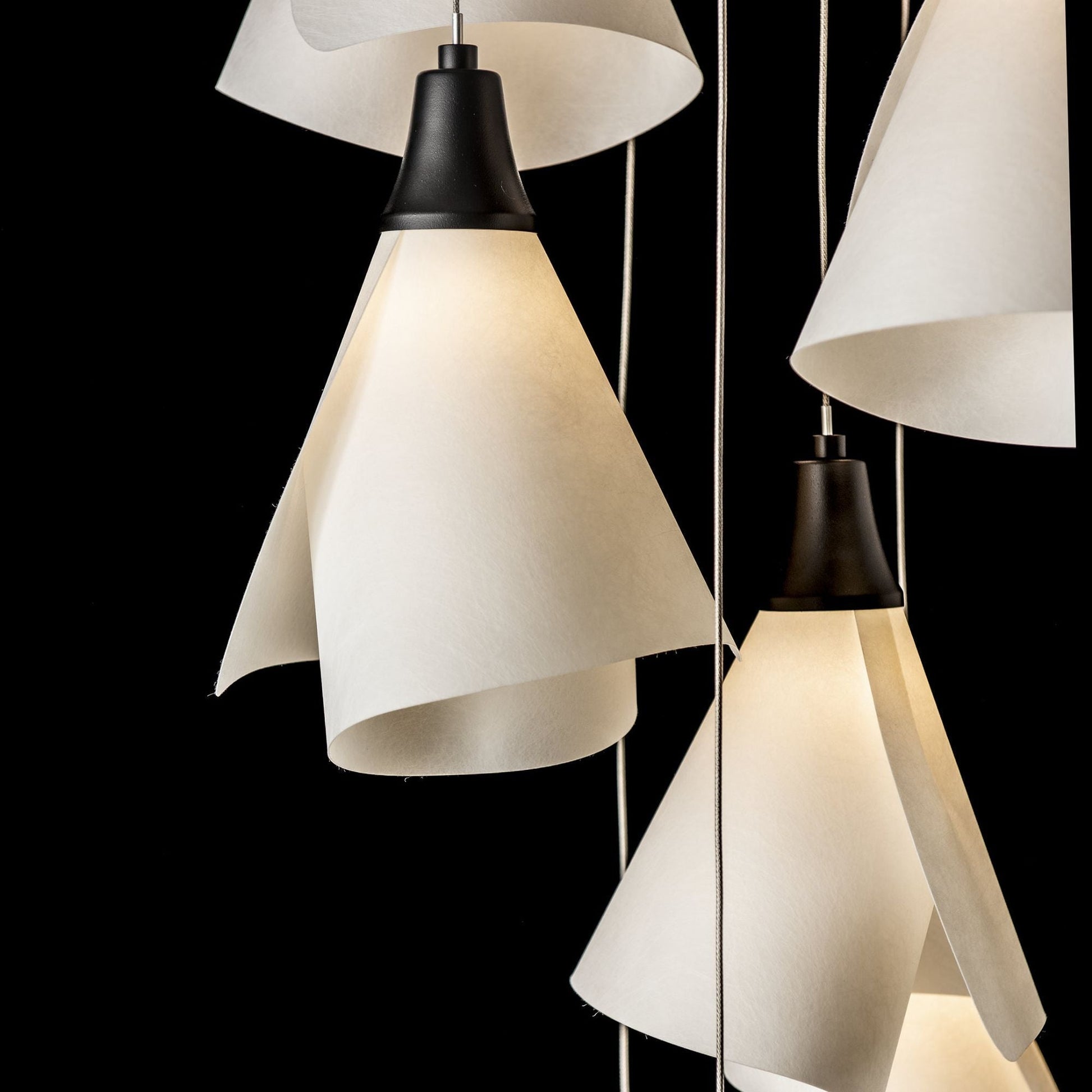Mobius 9-Light Pendant 9-Light Spun Frost (SH) in Black