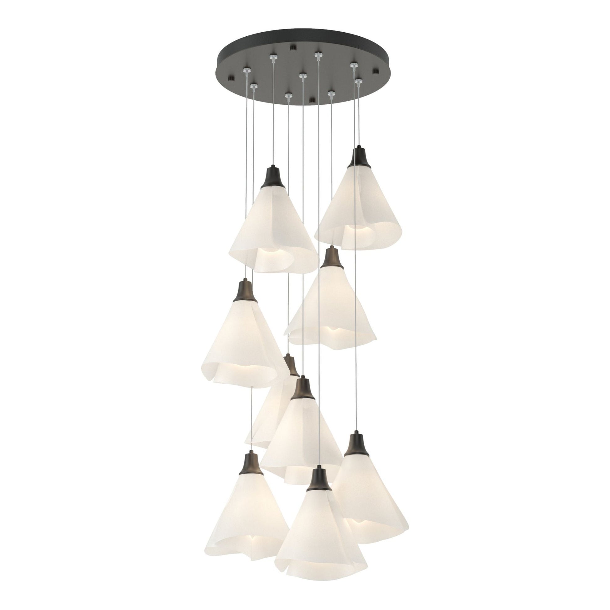 Mobius 9-Light Pendant 9-Light Spun Frost (SH) in Black