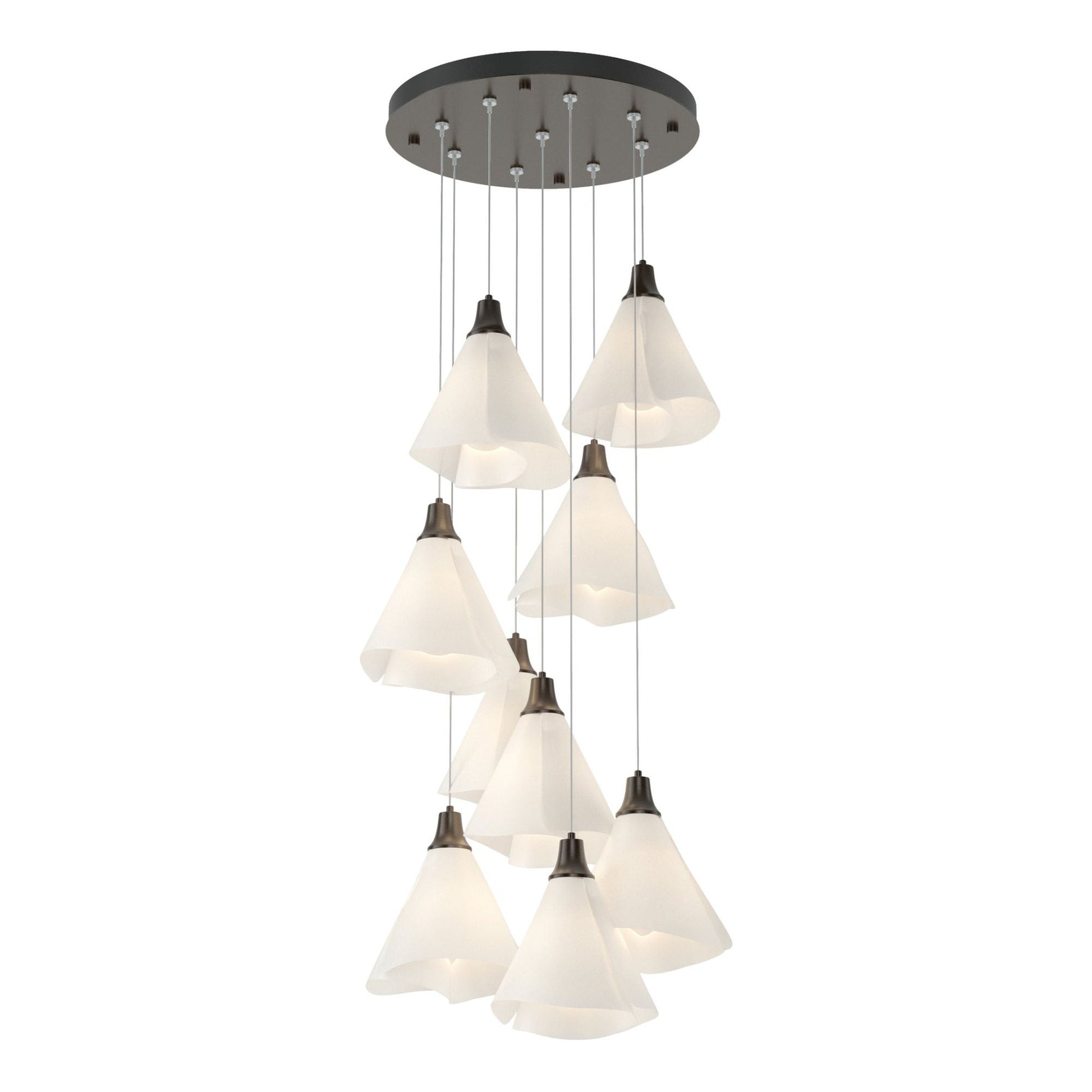 Mobius 9-Light Pendant 9-Light Spun Frost (SH) in Oil Rubbed Bronze