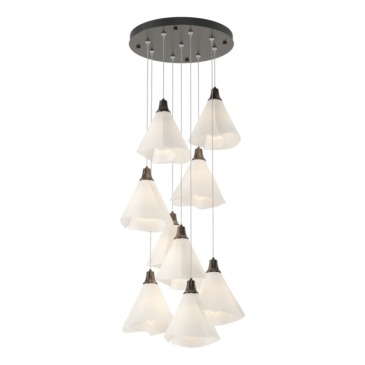 Mobius 9-Light Pendant 9-Light Spun Frost (SH) in Oil Rubbed Bronze