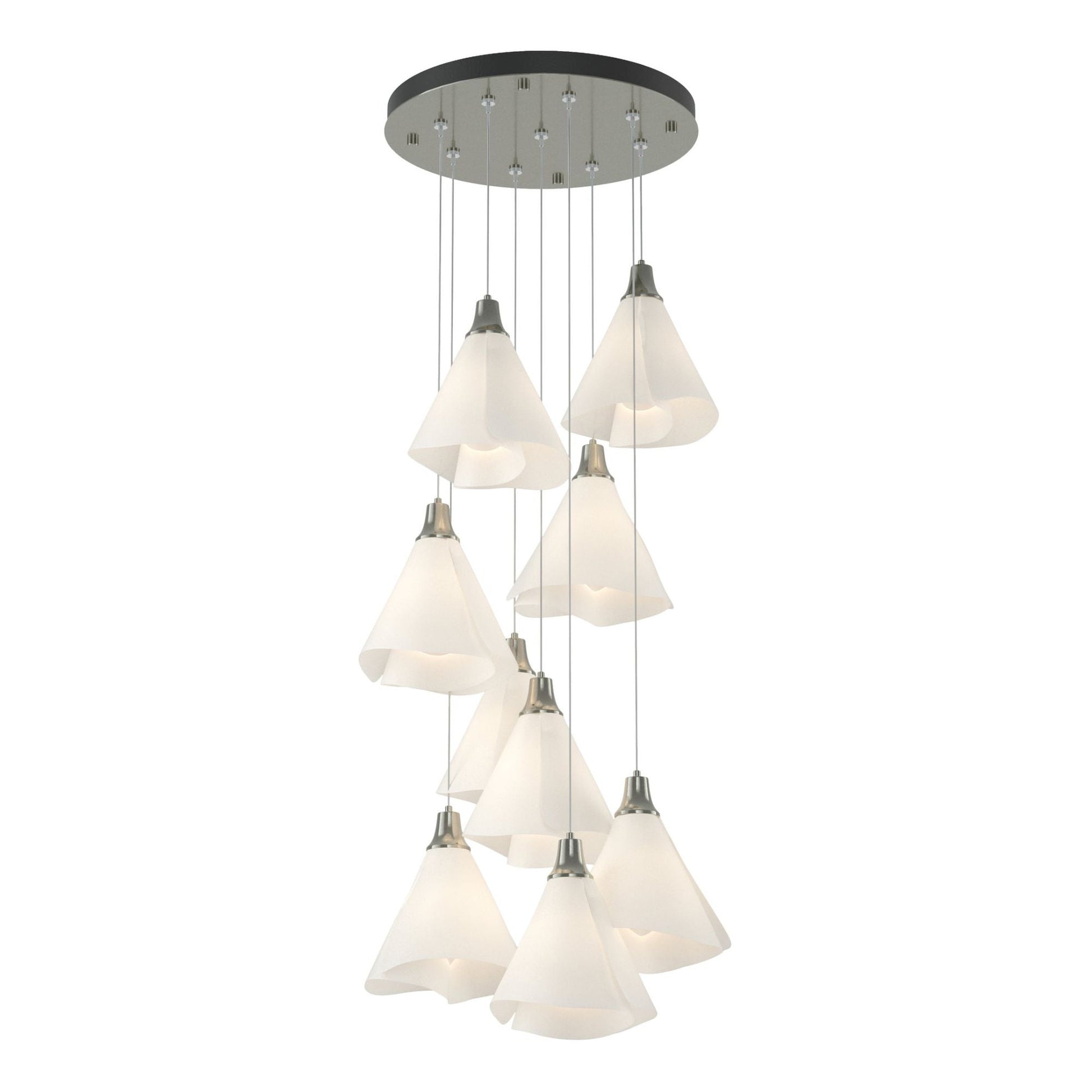 Mobius 9-Light Pendant 9-Light Spun Frost (SH) in Sterling