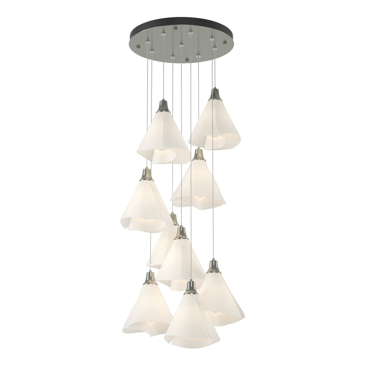 Mobius 9-Light Pendant 9-Light Spun Frost (SH) in Sterling