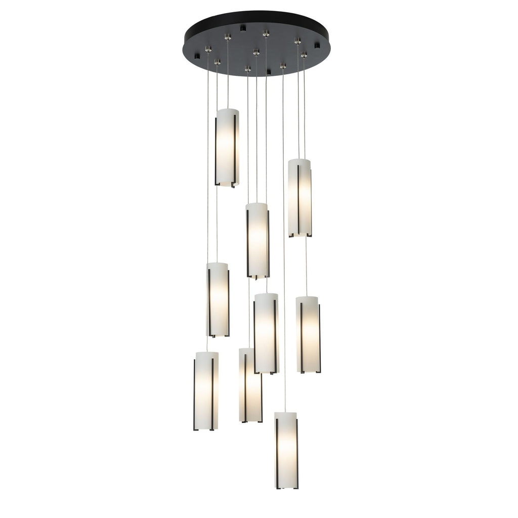Exos Glass 9-Light Pendant 9-Light Opal Glass (GG) in Black