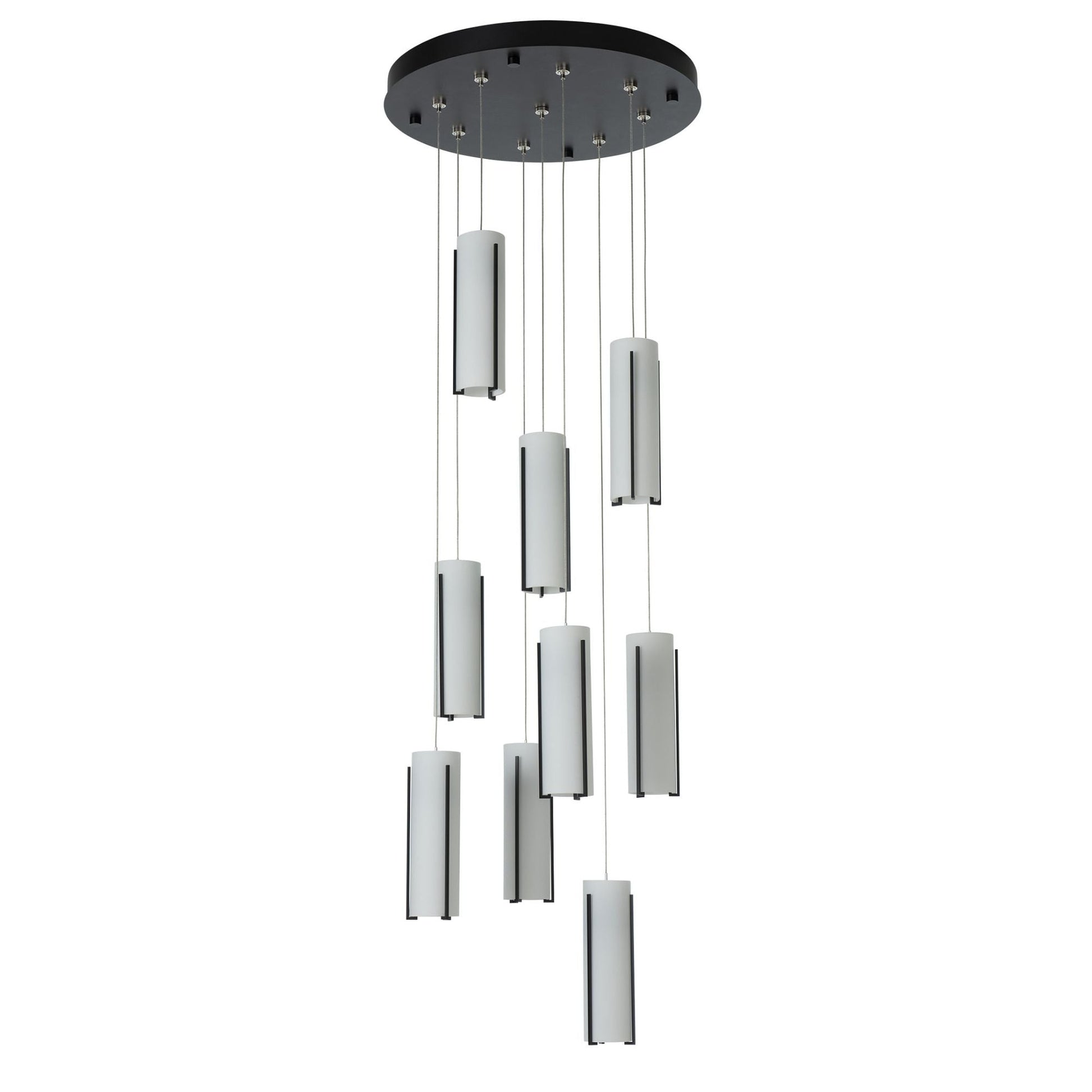 Exos Glass 9-Light Pendant 9-Light Opal Glass (GG) in Black