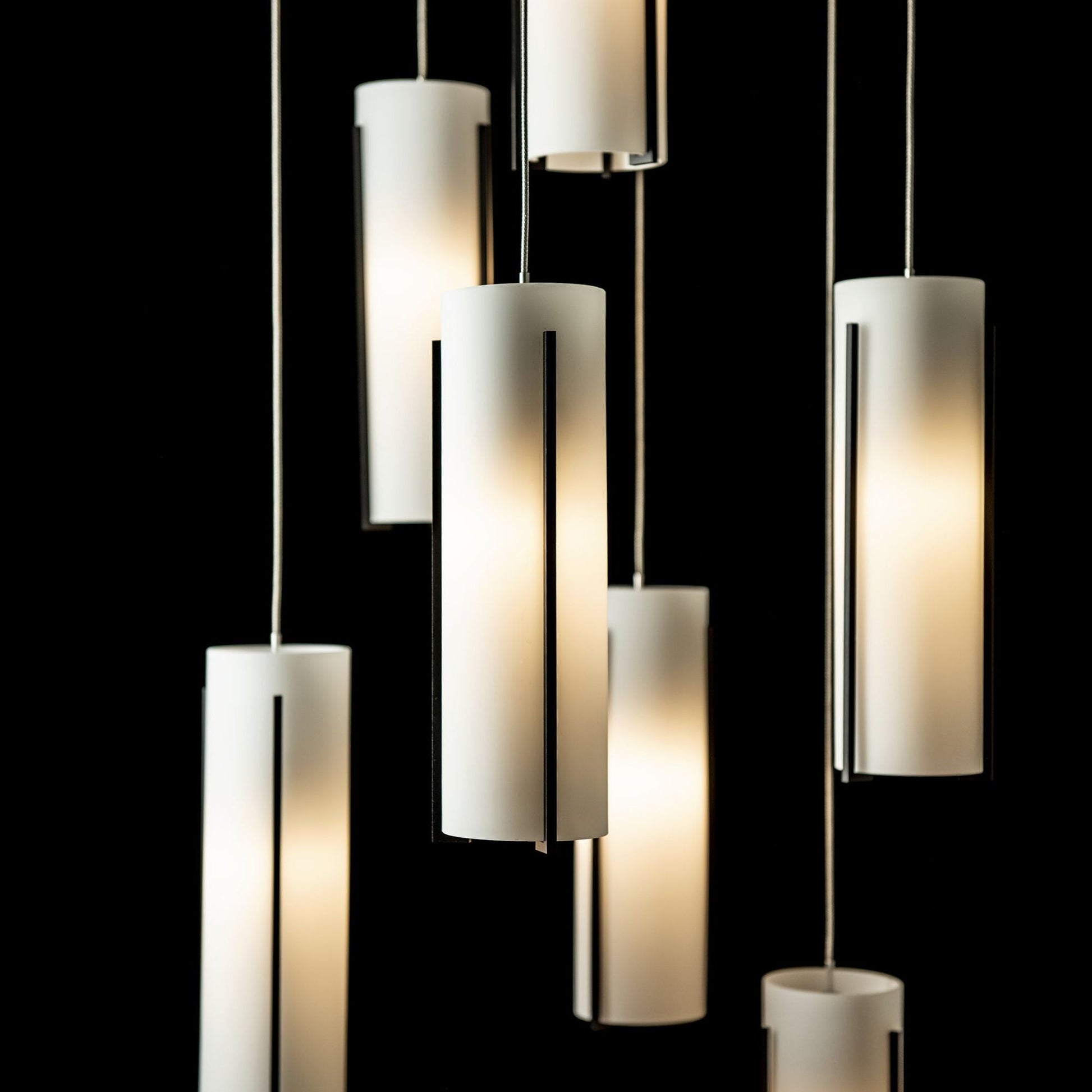 Exos Glass 9-Light Pendant 9-Light Opal Glass (GG) in Black