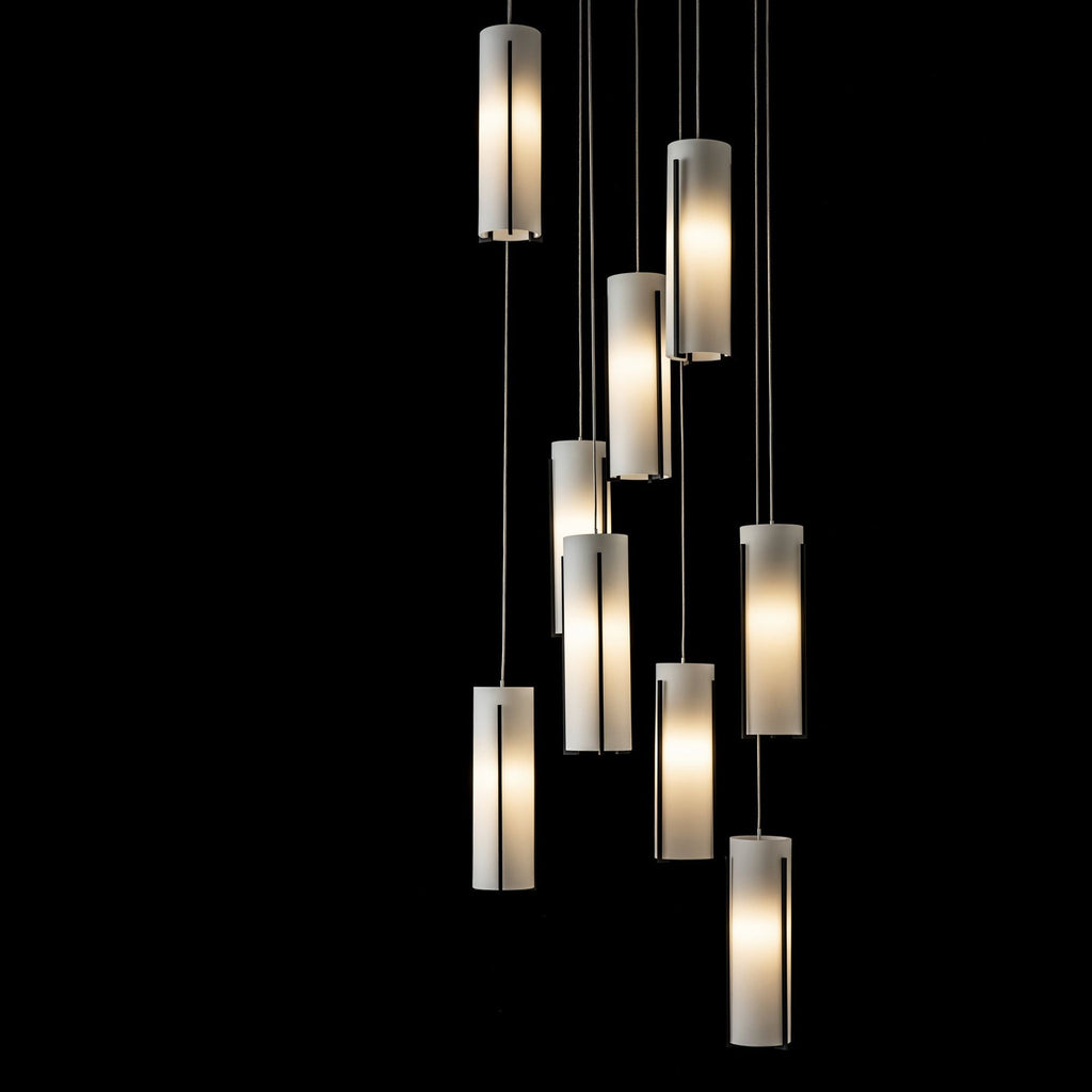 Exos Glass 9-Light Pendant 9-Light Opal Glass (GG) in Black