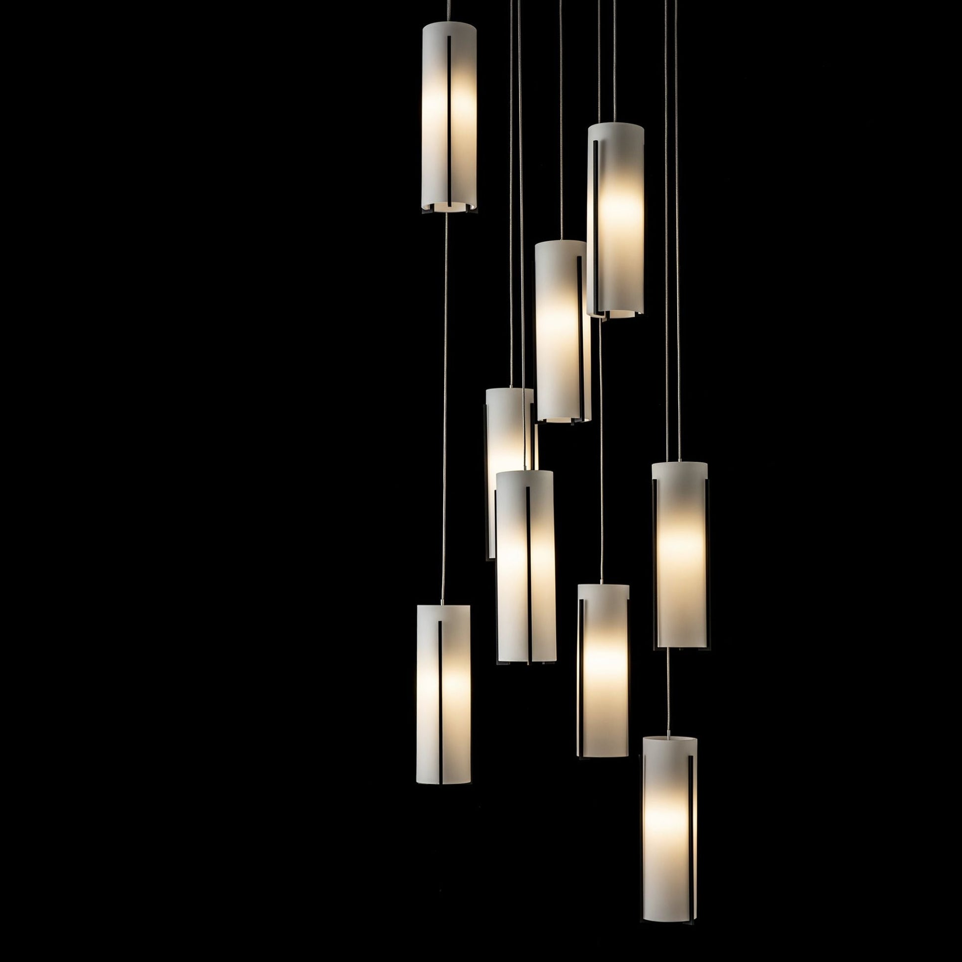 Exos Glass 9-Light Pendant 9-Light Opal Glass (GG) in Black