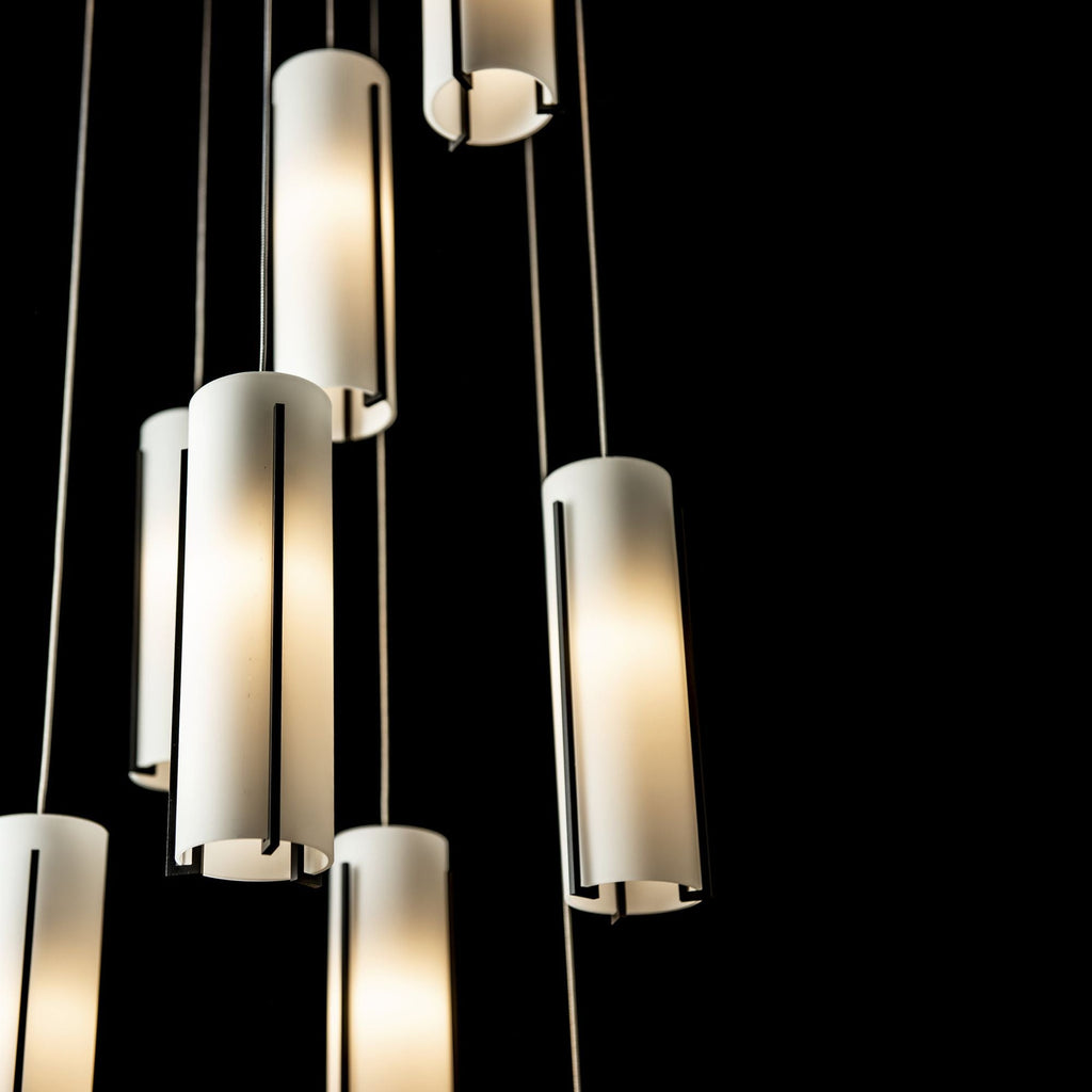 Exos Glass 9-Light Pendant 9-Light Opal Glass (GG) in Black