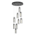 Exos Glass 9-Light Pendant 9-Light Clear Glass (ZM) in Black