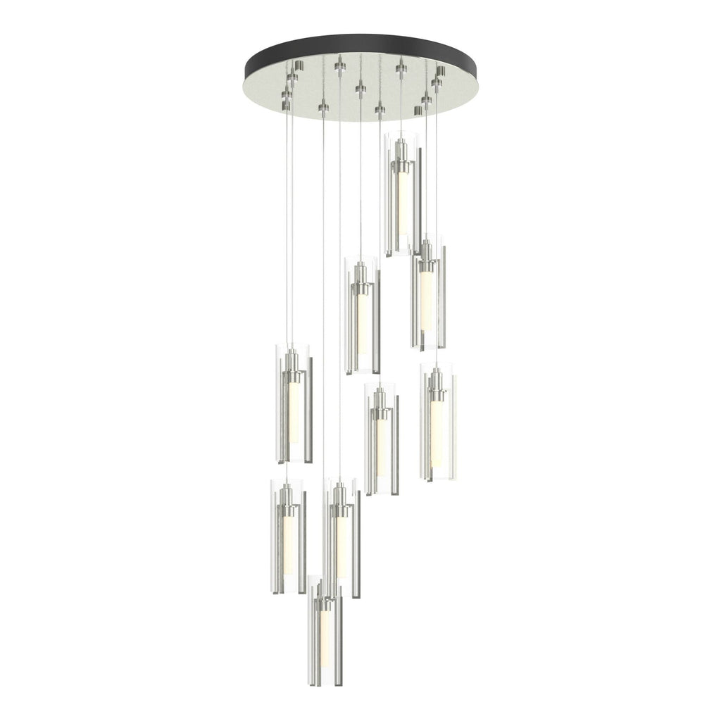Exos Glass 9-Light Pendant 9-Light Clear Glass (ZM) in Sterling