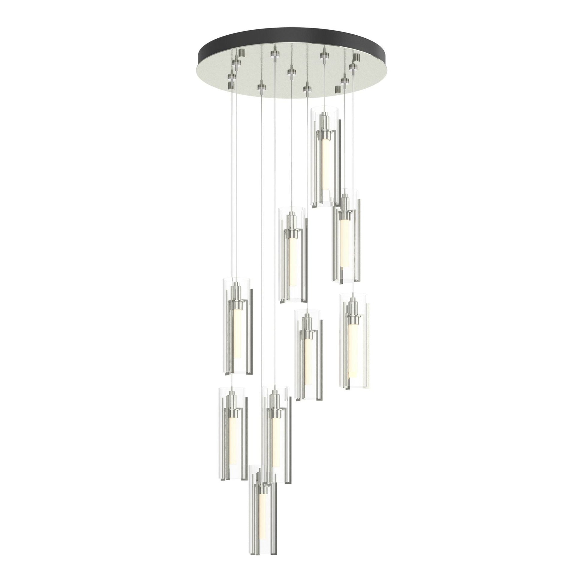 Exos Glass 9-Light Pendant 9-Light Clear Glass (ZM) in Sterling