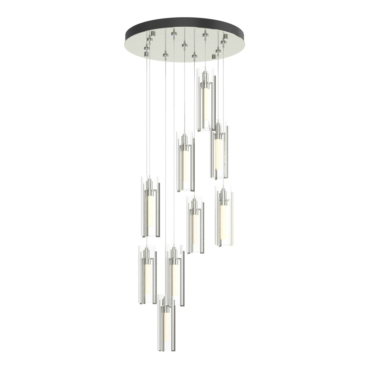 Exos Glass 9-Light Pendant 9-Light Clear Glass (ZM) in Sterling