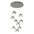 Brooklyn 9-Light Double Shade Pendant 9-Light Sterling Accent Opal Glass (GG) in Sterling
