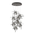 Tura 9-Light Seeded Glass Pendant 9-Light Seeded Clear Glass (II) in Oil Rubbed Bronze
