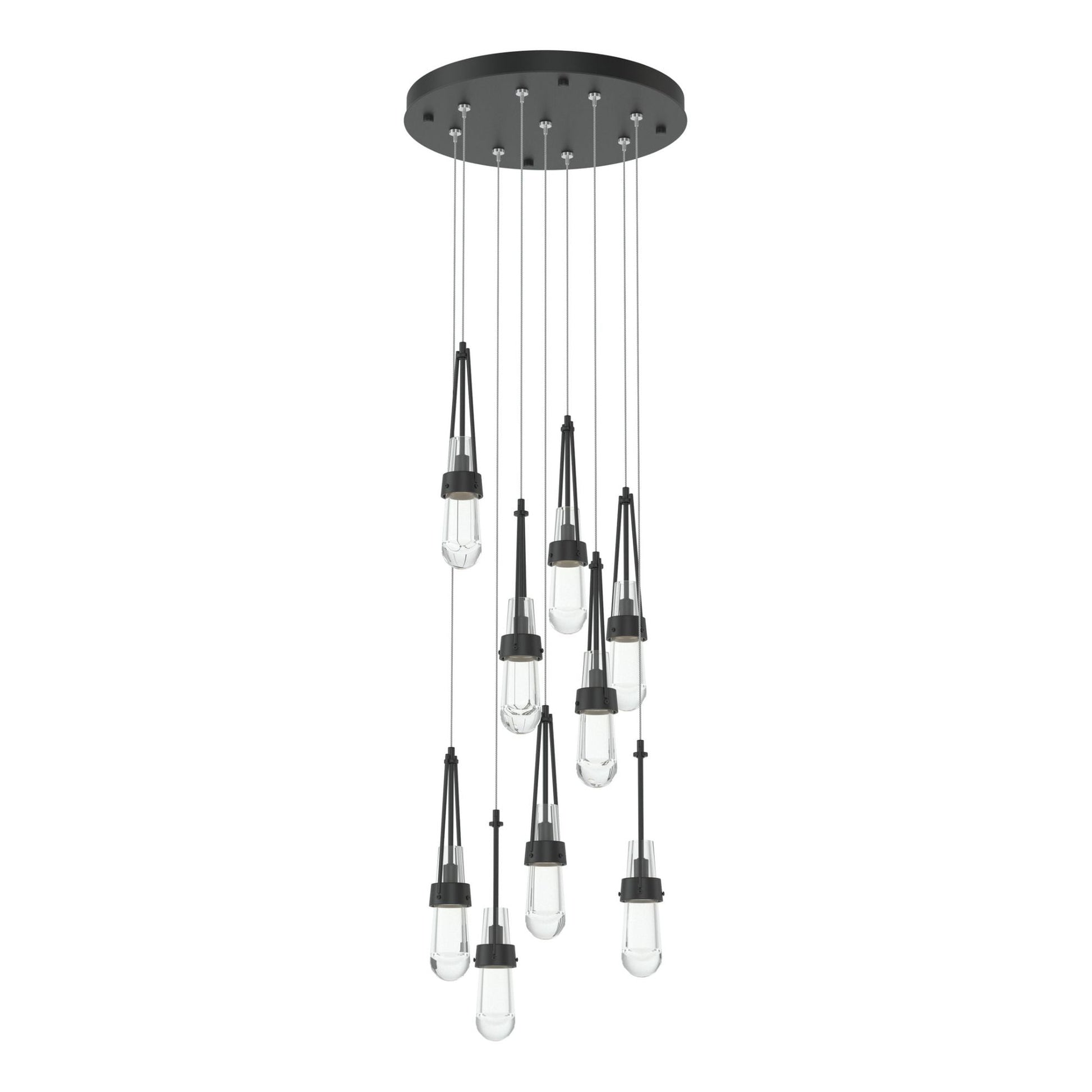 Link 9-Light Clear Glass Pendant 9-Light Clear Glass (ZM) in Black