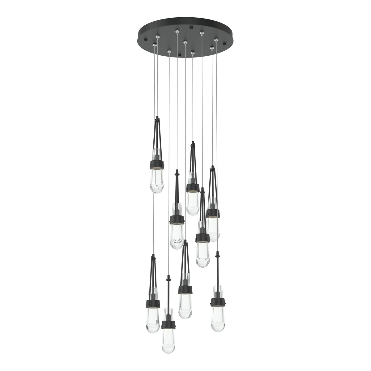 Link 9-Light Clear Glass Pendant 9-Light Clear Glass (ZM) in Black