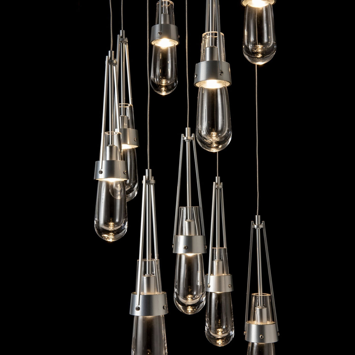 Link 9-Light Clear Glass Pendant 9-Light Clear Glass (ZM) in Sterling