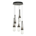 Link 5-Light Blown Glass Pendant 5-Light Clear Bubble Glass (YG) in Dark Smoke