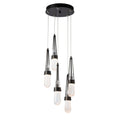 Link 5-Light Blown Glass Pendant 5-Light Clear Bubble Glass (YG) in Oil Rubbed Bronze