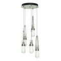 Link 5-Light Blown Glass Pendant 5-Light Clear Bubble Glass (YG) in Sterling