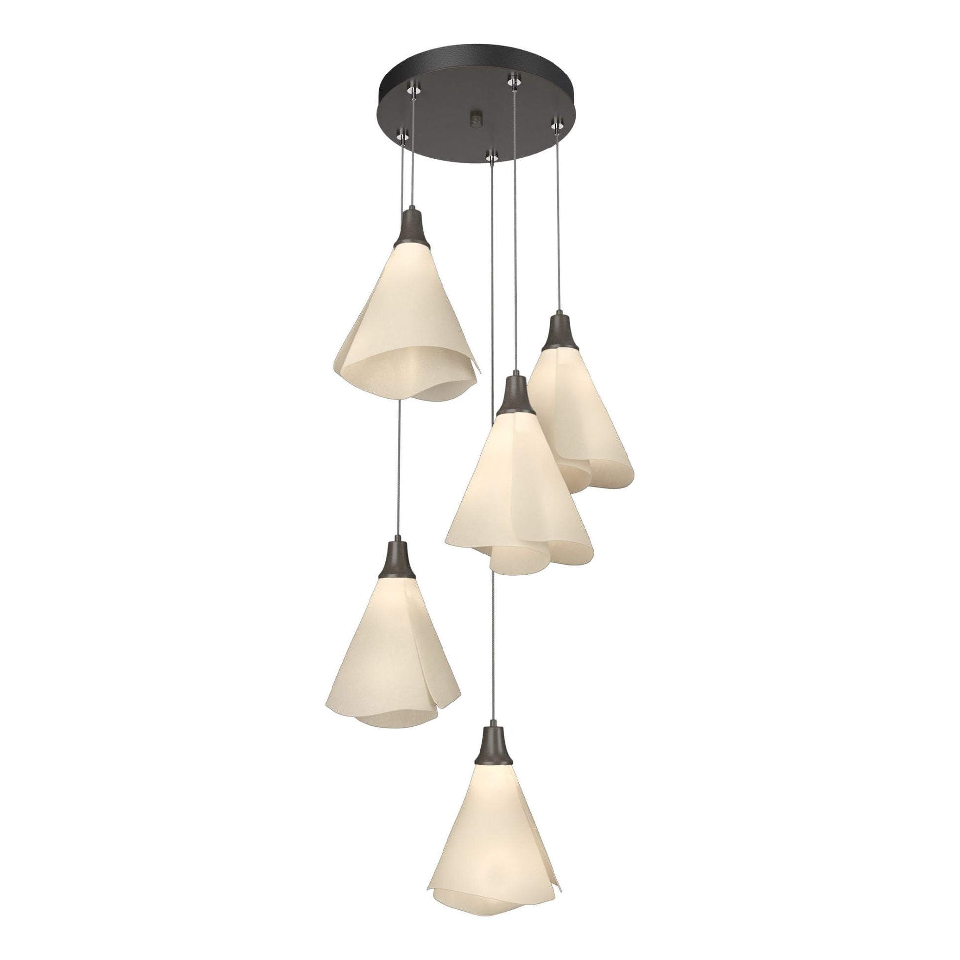 Mobius 5-Light Pendant 5-Light Spun Frost (SH) in Dark Smoke