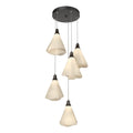 Mobius 5-Light Pendant 5-Light Spun Frost (SH) in Oil Rubbed Bronze