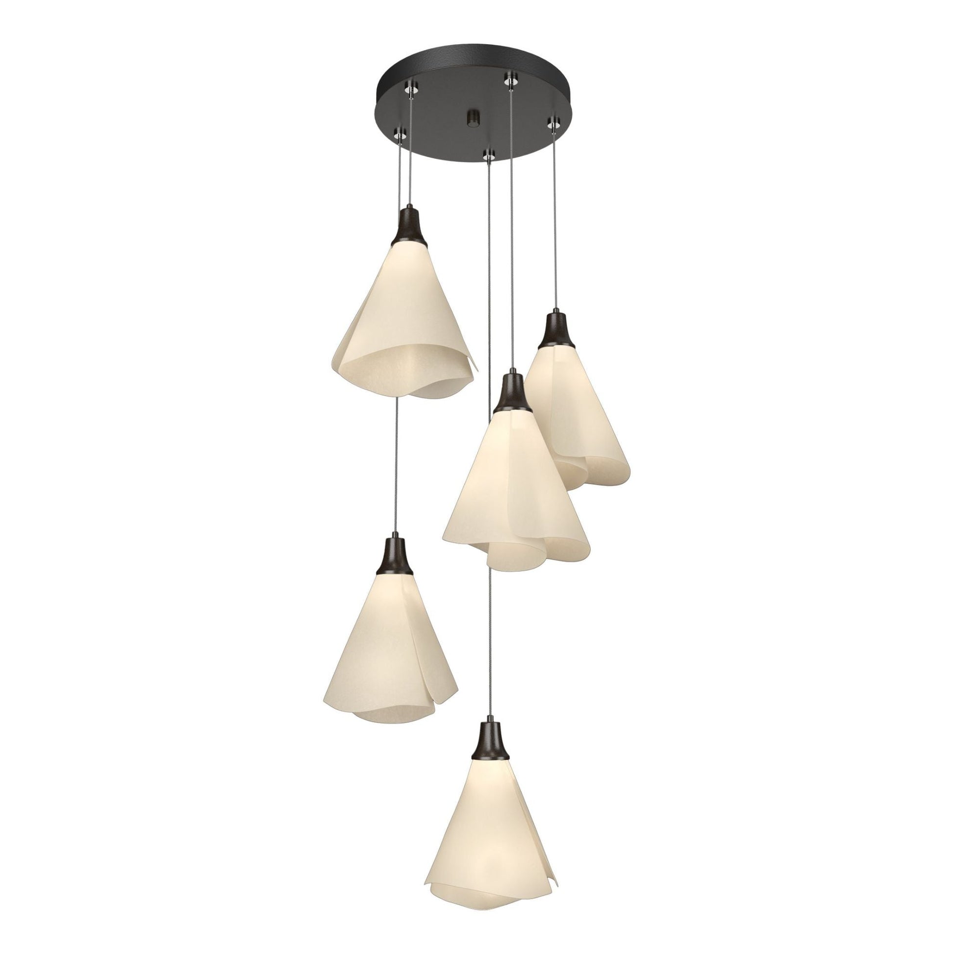Mobius 5-Light Pendant 5-Light Spun Frost (SH) in Oil Rubbed Bronze