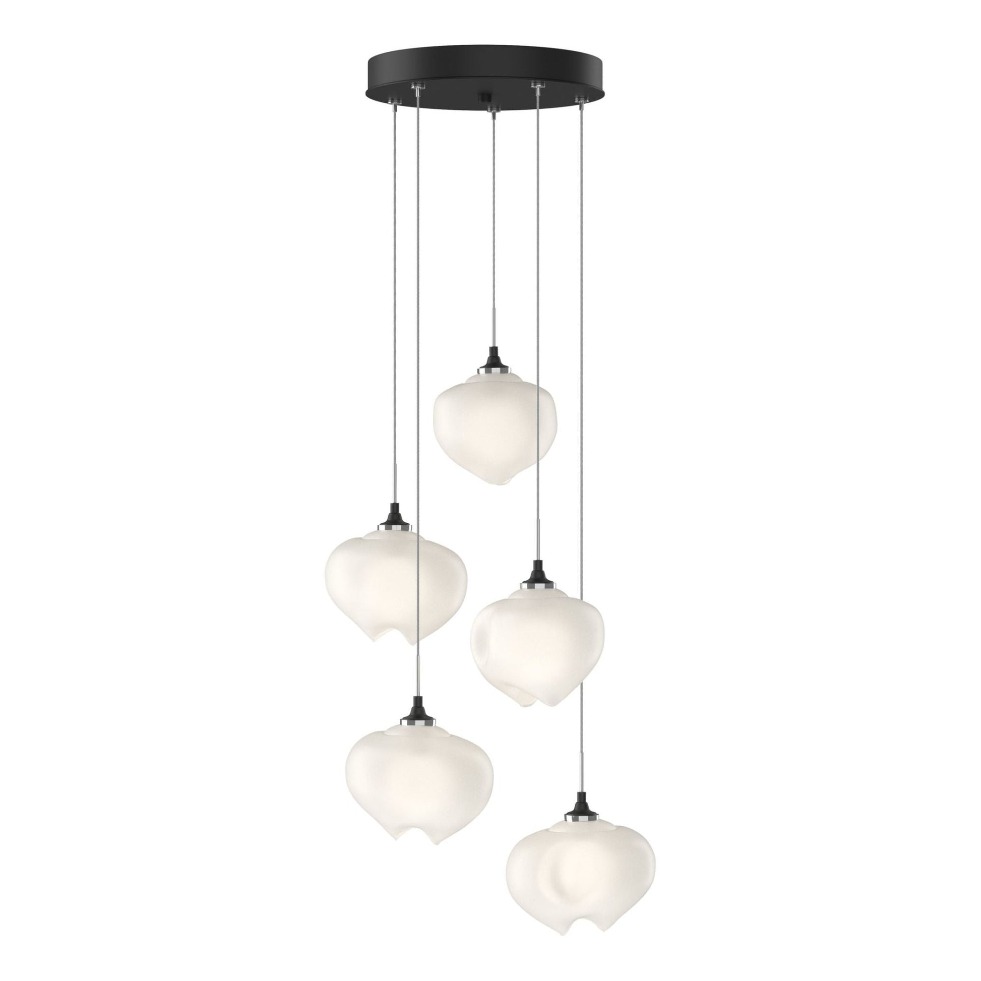 Ume 5-Light Pendant 5-Light Frosted Glass (FD) in Black