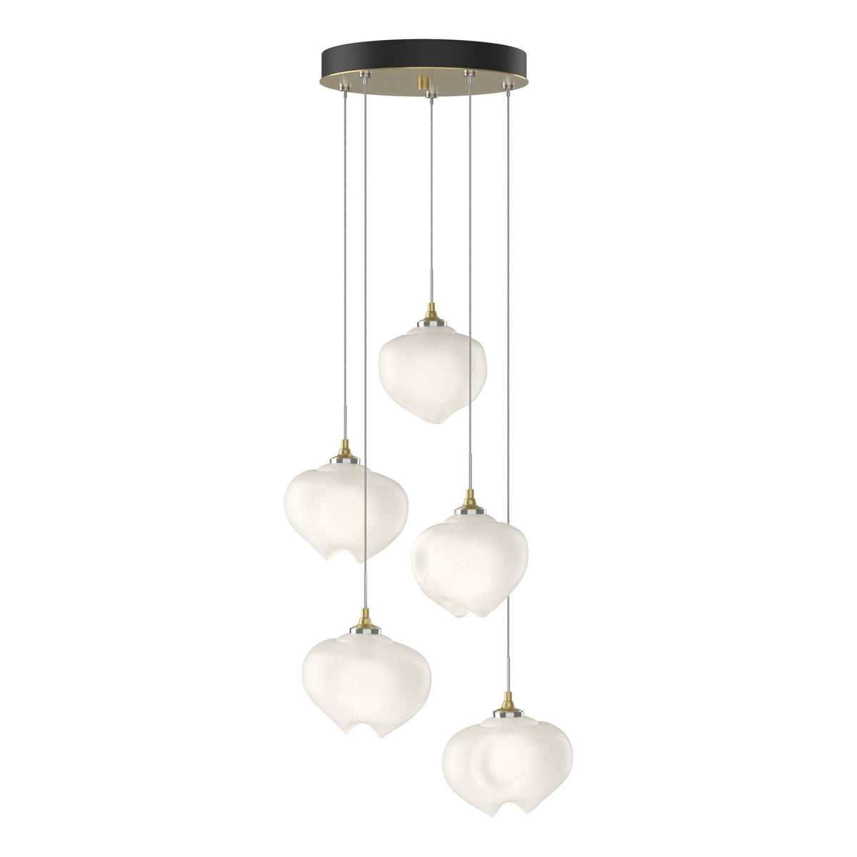 Ume 5-Light Pendant 5-Light Frosted Glass (FD) in Modern Brass